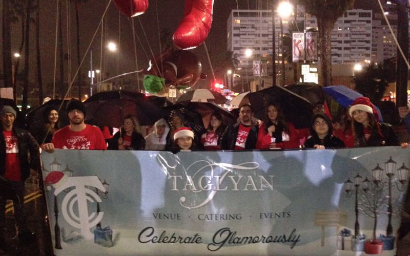 The Taglyan Family And Volunteers Walk in the Annual Hollywood Christmas Parade to Raise Money for Toys For Tots