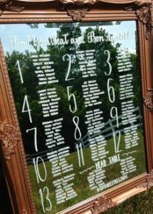 Wedding Window Pane Seating Chart