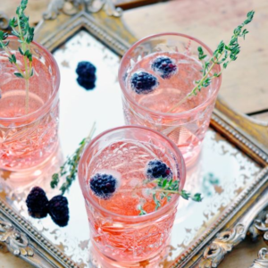Fancy Cocktail With Blackberries