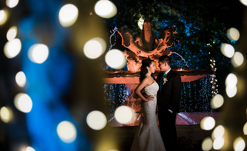 Wedding Venue In Los Angeles - Couple in Taglyan Gardens at Night