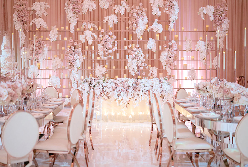 Wedding Color Palette - Pink And White Ballroom At Taglyan