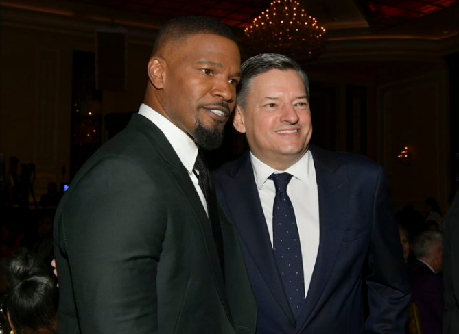 11th AAFCA Awards At Taglyan - Jamie Foxx And Ted Sarandos